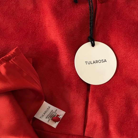 Tularosa Red faux suede dress size M red color - Picture 6 of 8